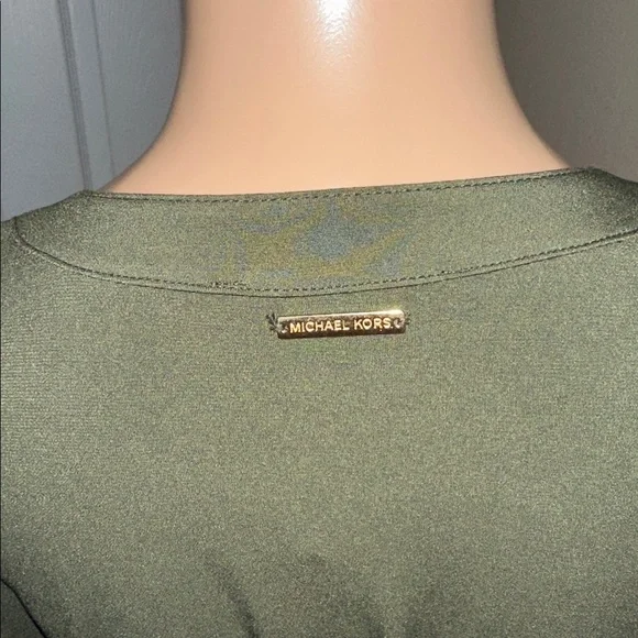 NWT Michael Kors Dark Green Long Sleeve Dress Size M. - Picture 6 of 16